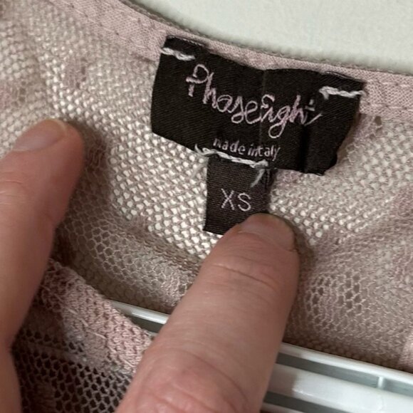 Phase Eight Silk Blouse Top Short sleeve Lace trim Y2k 00s Size XS - Picture 11 of 13